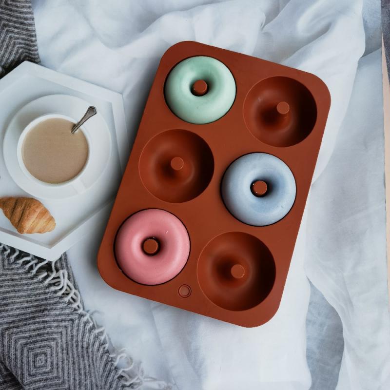 Donut Mold Silicone - ใหม่ # แม่พิมพ์โดนัทซิลิโคน 6 หลุม ถาดอบเบเกิล
