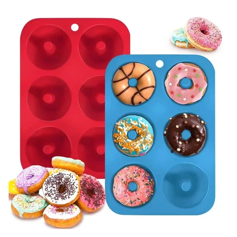 Donut Mold Silicone - 1/2pcs ซิลิโคนมัฟฟิน Donut Mould 6 หลุมแม่พิมพ์เบเกอรี่