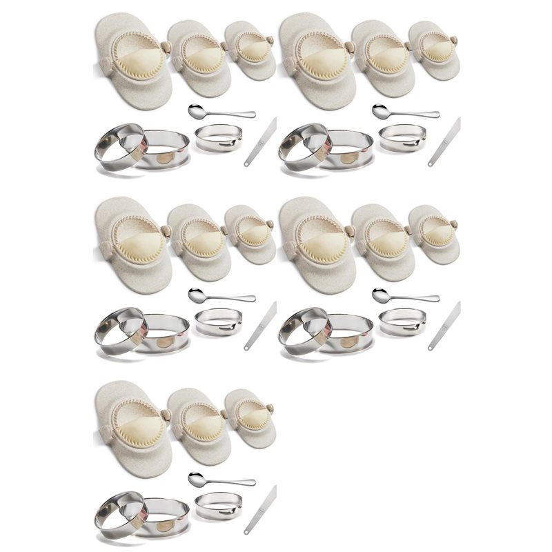 Dumpling Press Set - เครื่องทำเอ็มปานาดา ABMH-15X, ชุดเครื่องทำเกี๊ยวขนาดใหญ่พิเศษ 6 นิ้ว พร้อมที่ตัดแป้ง,