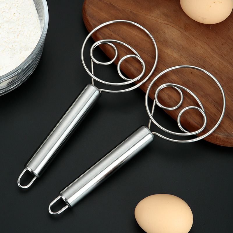 Danish Pancake Pan - เดนมาร์กปัดแป้งภาษาดัชคําสไตล์สแตนเลสแป้งขนมปังเครื่องผสมมือกล้องส่องทางไกลหัวม้วน Comfort Handle สําหรับบิสกิตขนมปังเค้ก
