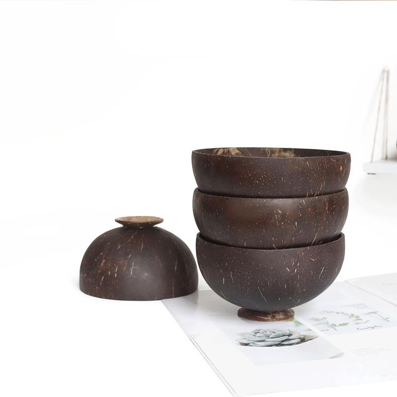 1Pcs ธรรมชาติมะพร้าวชามชุดช้อน - Dim Sum Basket บทวิจารณ์และราคา