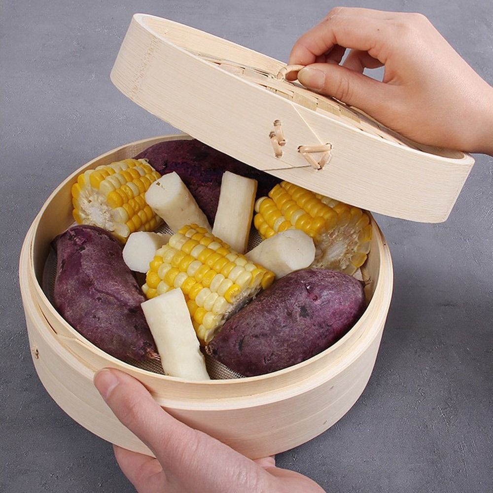 ซึ้งนึ่งจีน ซึ้งไม้ไผ่พร้อมฝา  - Bao Steamer Bamboo บทวิจารณ์และราคา