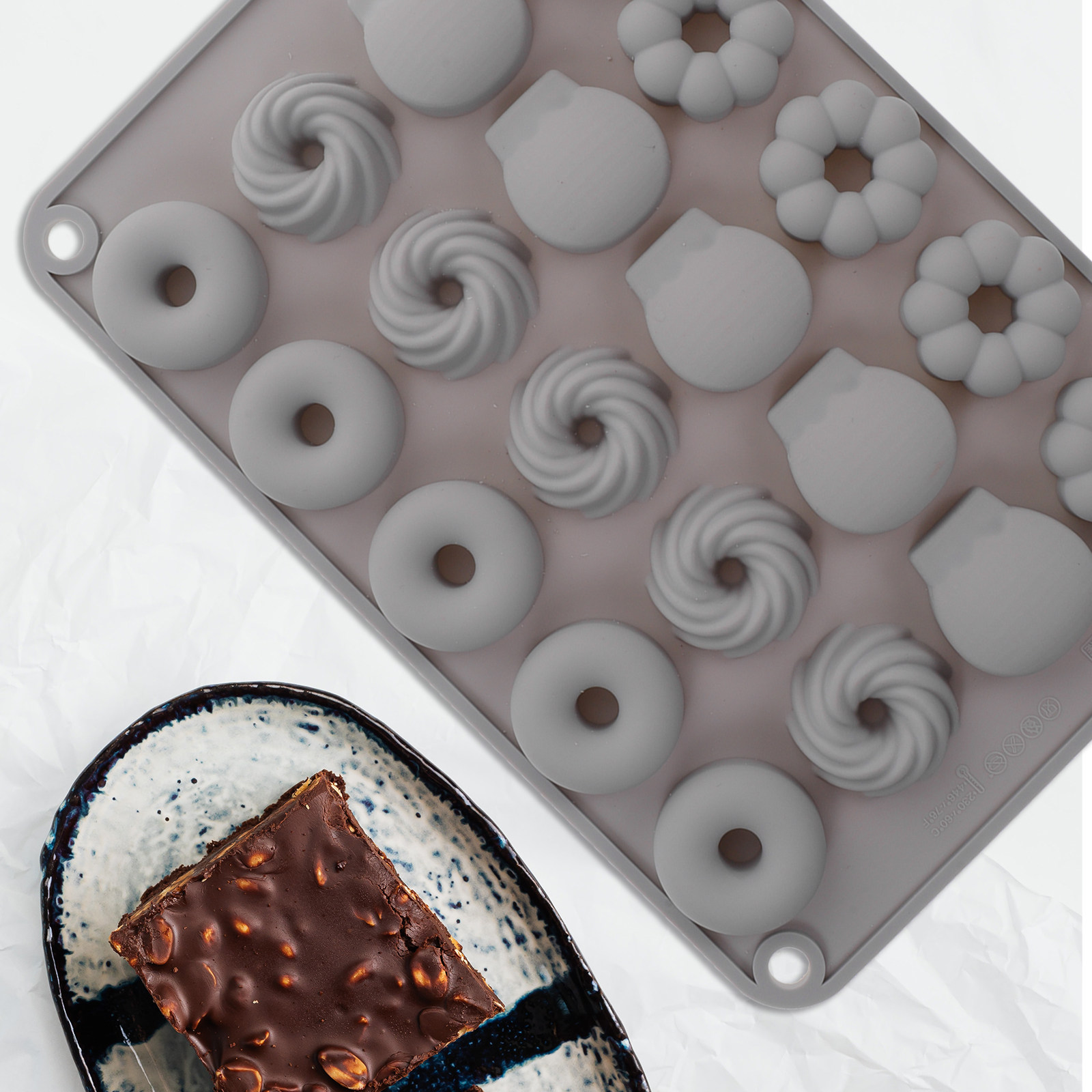 แม่พิมพ์โดนัทช็อกโกแลตขนาดเล็ก - Donut Mold Silicone บทวิจารณ์และราคา
